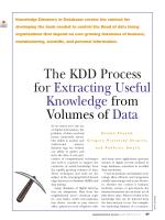 The KDD Process for Extracting Useful Knowledge from Volumes of Data