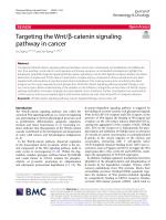 Targeting the Wnt/β-catenin signaling pathway in cancer