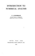 INTRODUCTION TO NUMERICAL ANALYSIS