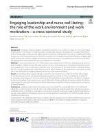 Engaging leadership and nurse well-being: the role of the work environment and work motivation—a cross-sectional study