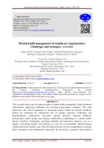 Mental health management in healthcare organizations: Challenges and strategies - a review