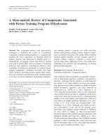 A Meta-analytic Review of Components Associated with Parent Training Program Effectiveness