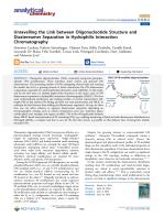 Unravelling the Link between Oligonucleotide Structure and Diastereomer Separation in Hydrophilic Interaction Chromatography