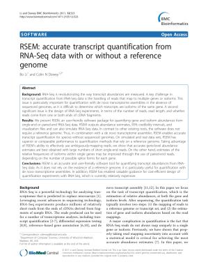 RSEM: accurate transcript quantification from RNA-Seq data with or without a reference genome
