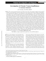 Investigation of Chronic Venous Insufficiency: A Consensus Statement