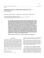The Metabolic Syndrome: A Global Public Health Problem and A New Definition