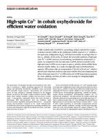 High-spin Co3+ in cobalt oxyhydroxide for efficient water oxidation