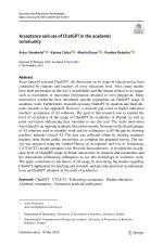 Acceptance and use of ChatGPT in the academic community