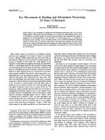 Eye Movements in Reading and Information Processing: 20 Years of Research