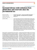 Increased nitrous oxide emissions from global lakes and reservoirs since the pre-industrial era