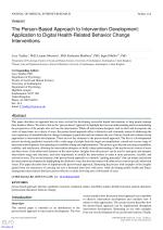 The Person-Based Approach to Intervention Development: Application to Digital Health-Related Behavior Change Interventions