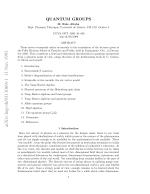 QUANTUM GROUPS