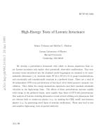 High-Energy Tests of Lorentz Invariance