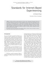 Standards for Internet-Based Experimenting