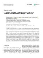 A Proposed Technique Using Machine Learning for the Prediction of Diabetes Disease through a Mobile App