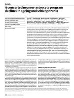 A concerted neuron–astrocyte program declines in ageing and schizophrenia