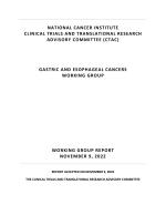 Gastric and Esophageal Cancers Working Group Report