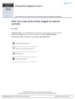 XXIX. On a new action of the magnet on electric currents