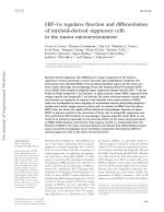 HIF-1α regulates function and differentiation of myeloid-derived suppressor cells in the tumor microenvironment