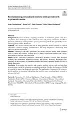 Revolutionizing personalized medicine with generative AI: a systematic review