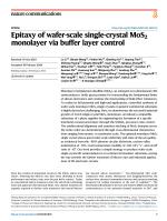 Epitaxy of wafer-scale single-crystal MoS2 monolayer via buffer layer control
