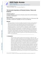 The Economic Importance of Financial Literacy: Theory and Evidence
