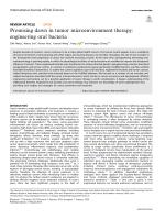 Promising dawn in tumor microenvironment therapy: engineering oral bacteria