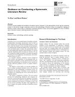 Guidance on Conducting a Systematic Literature Review
