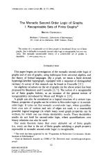 The Monadic Second-Order Logic of Graphs. I. Recognizable Sets of Finite Graphs*