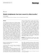 Diabetic dyslipidaemia: from basic research to clinical practice