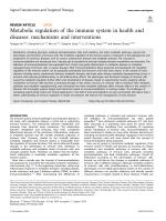 Metabolic regulation of the immune system in health and diseases: mechanisms and interventions