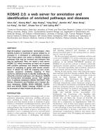 KOBAS 2.0: a web server for annotation and identification of enriched pathways and diseases