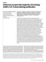 Omicron escapes the majority of existing SARS-CoV-2 neutralizing antibodies