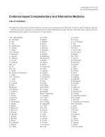 Evidence-based Complementary and Alternative Medicine