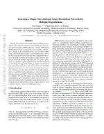 Learning a Single Convolutional Super-Resolution Network for Multiple Degradations