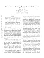 Using Information Content to Evaluate Semantic Similarity in a Taxonomy