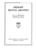 PRIMARY MENTAL ABILITIES