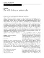 What we talk about when we talk about context