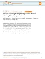 Ultrathin and lightweight organic solar cells with high flexibility