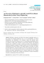 An Overview of Poly(lactic-co-glycolic) Acid (PLGA)-Based Biomaterials for Bone Tissue Engineering