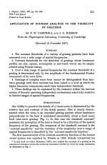 APPLICATION OF FOURIER ANALYSIS TO THE VISIBILITY OF GRATINGS