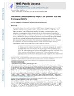 The Simons Genome Diversity Project: 300 genomes from 142 diverse populations