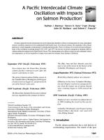 A Pacific Interdecadal Climate Oscillation with Impacts on Salmon Production