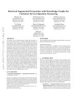 Retrieval-Augmented Generation with Knowledge Graphs for Customer Service Question Answering