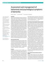 Assessment and management of behavioral and psychological symptoms of dementia