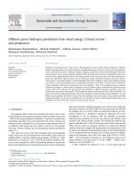 Offshore green hydrogen production from wind energy: Critical review and perspective