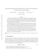Guaranteed Minimum-Rank Solutions of Linear Matrix Equations via Nuclear Norm Minimization