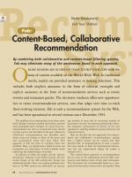 Fab: Content-Based, Collaborative Recommendation