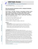 Pan-tumor genomic biomarkers for PD-1 checkpoint blockade-based immunotherapy