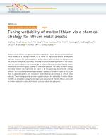 Tuning wettability of molten lithium via a chemical strategy for lithium metal anodes